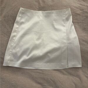 Sunday Best White Satin Mini Skirt
